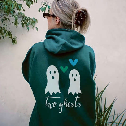 Two Ghosts Hoodie - Forest Green